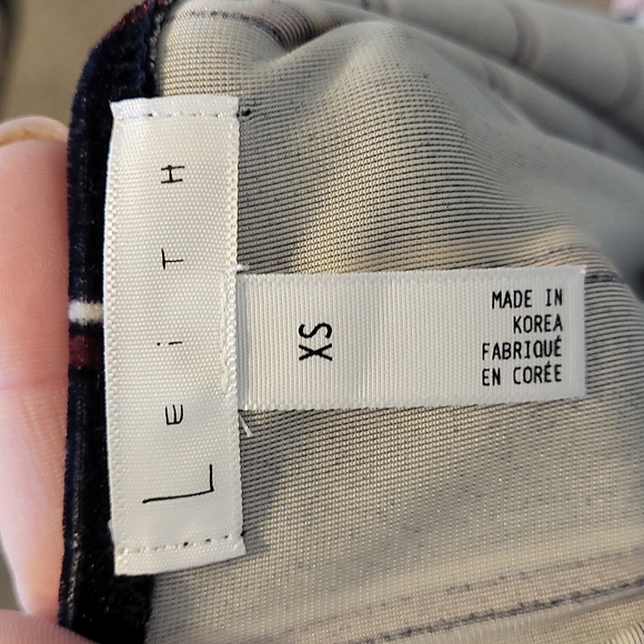 Leith Dress Velvet Striped Slits Both Sides V Neck Strappy Midi Dress Size XS - Picture 11 of 16